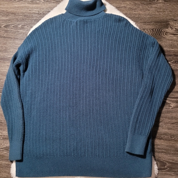 NWT Lord & Taylor Cotton Blend Turtleneck in Colour Reflecting Pond (Teal) Sz S - Picture 3 of 8